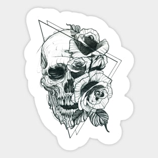 Skull and Roses Sticker